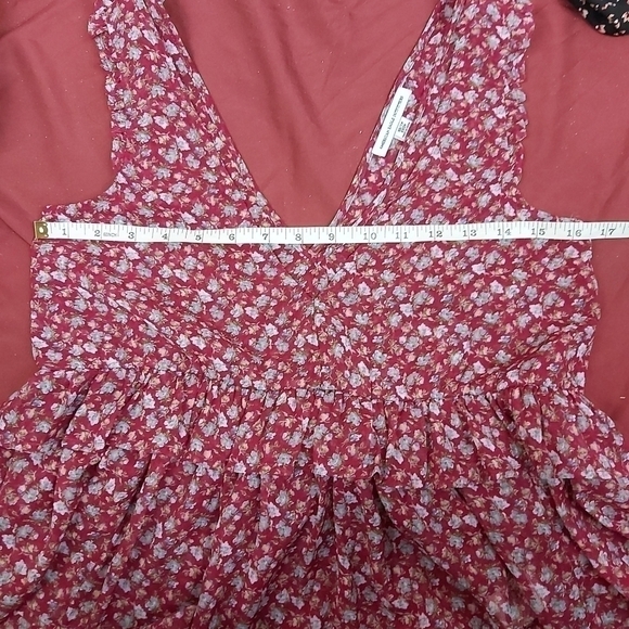AMERICAN eagle boho floral red tank top - Picture 10 of 11